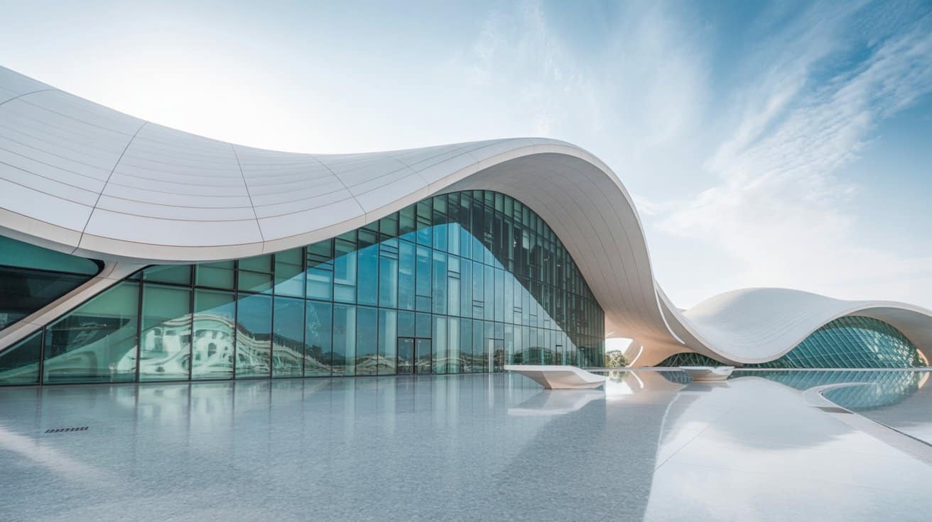 a photograph of an ultra modern building dauderhqqkixxl4v1a1gbw twvtran8rjyd8ayfuj sqg